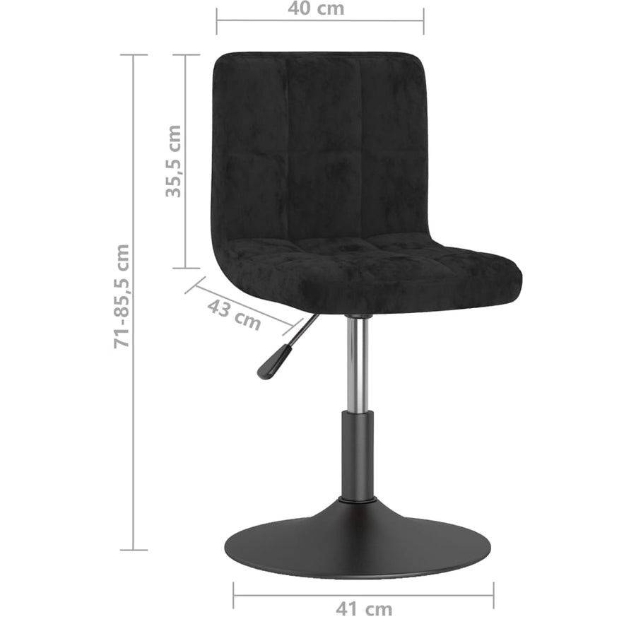 Eetkamerstoelen Draaibaar 2 St Fluweel Zwart
