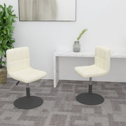 Eetkamerstoelen 2 st fluweel crèmekleurig draaibaar