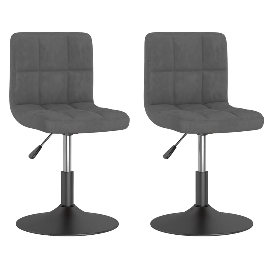 Eetkamerstoelen Draaibaar 2 St Fluweel Donkergrijs
