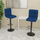 2 Blue Fabric Bar Stools