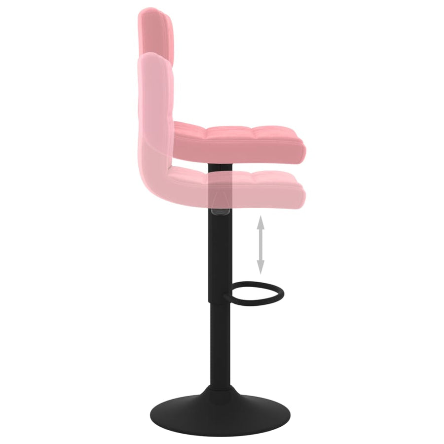 Barkruk fluweel roze