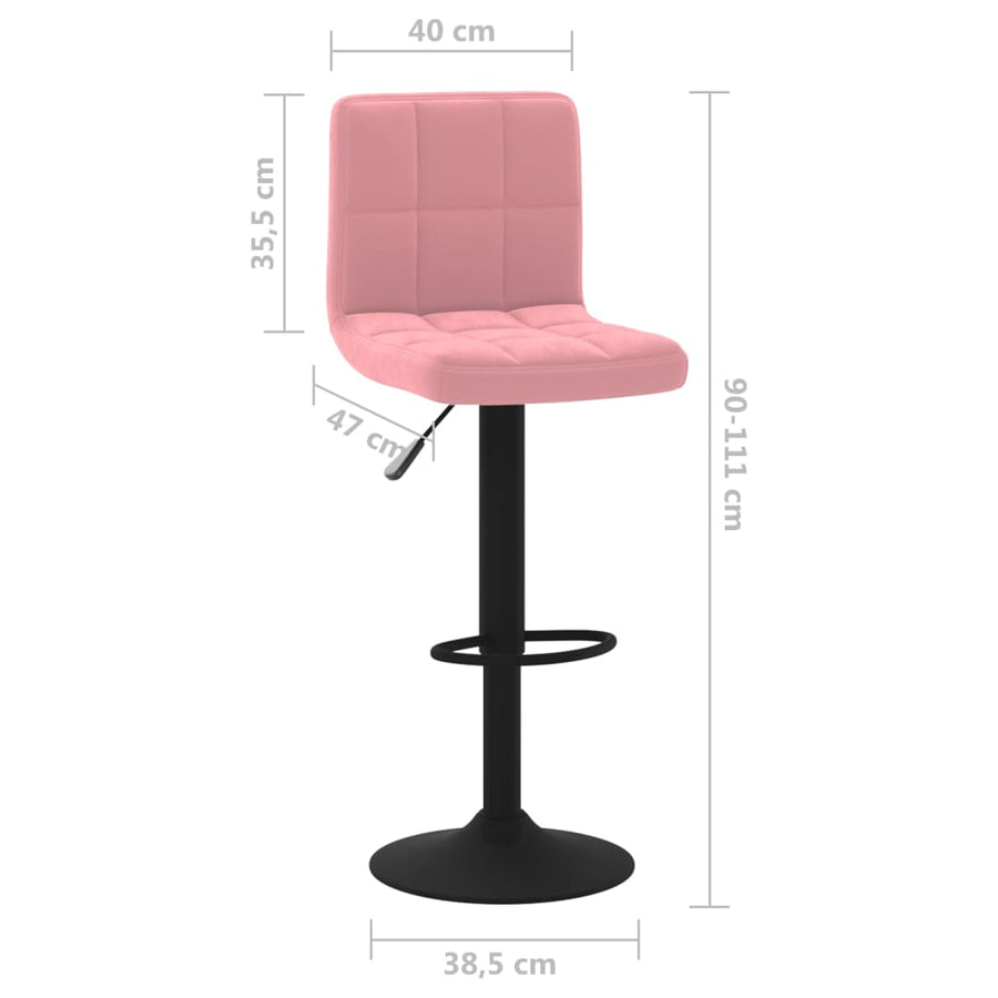 Barkruk fluweel roze