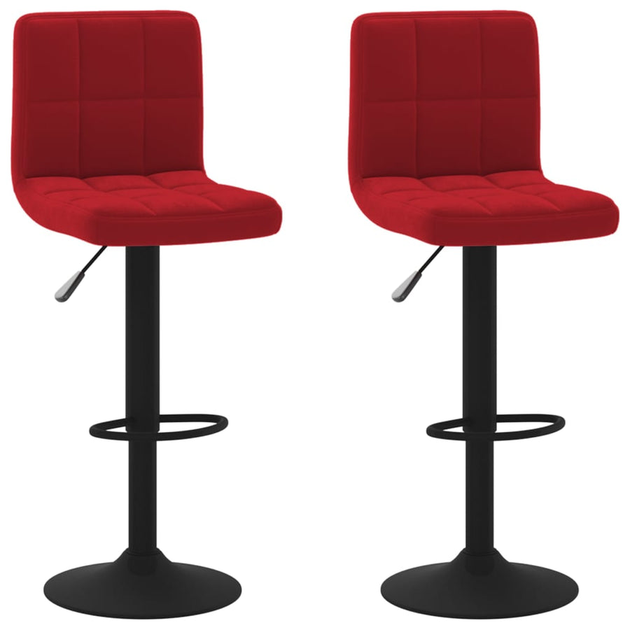 Barkrukken 2 st fluweel wijnrood