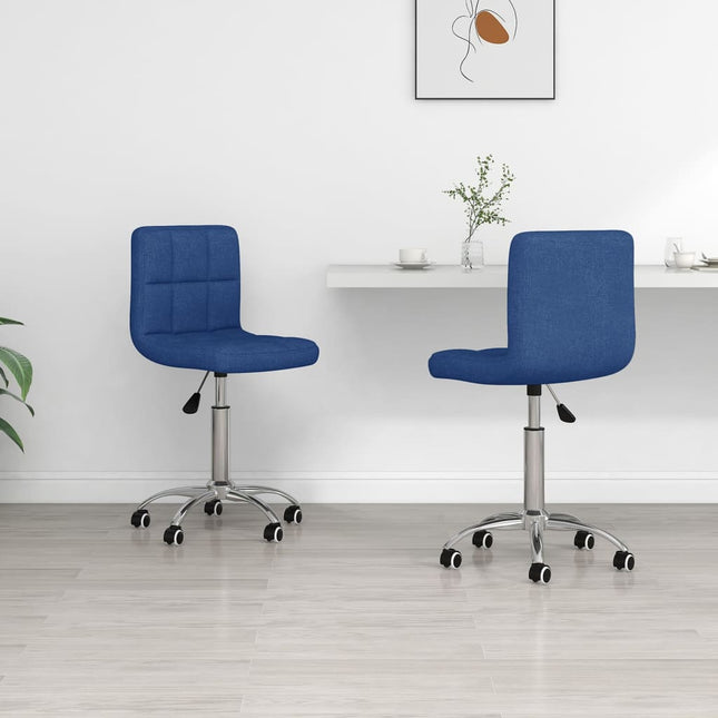 Eetkamerstoelen Draaibaar Stof 2 Blauw