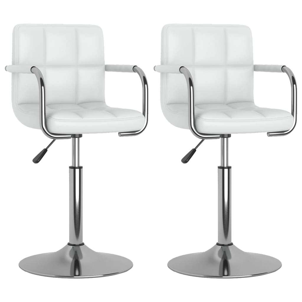 Eetkamerstoelen 2 St Draaibaar Kunstleer Wit