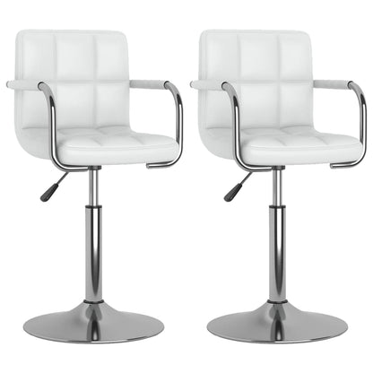 Eetkamerstoelen 2 St Draaibaar Kunstleer Wit