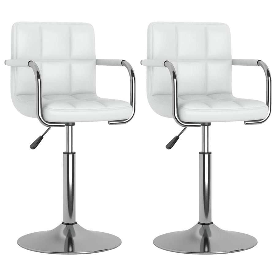 Eetkamerstoelen 2 St Draaibaar Kunstleer Wit