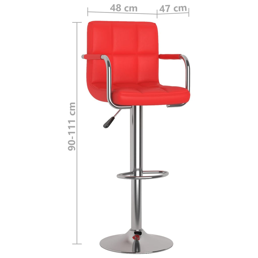 Barstoelen 2 St Kunstleer Rood