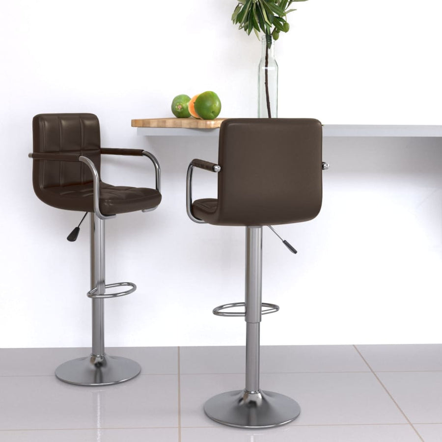 Barstoelen Kunstleer 2 Bruin