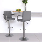 Bar stools 2 pcs artificial leather grey