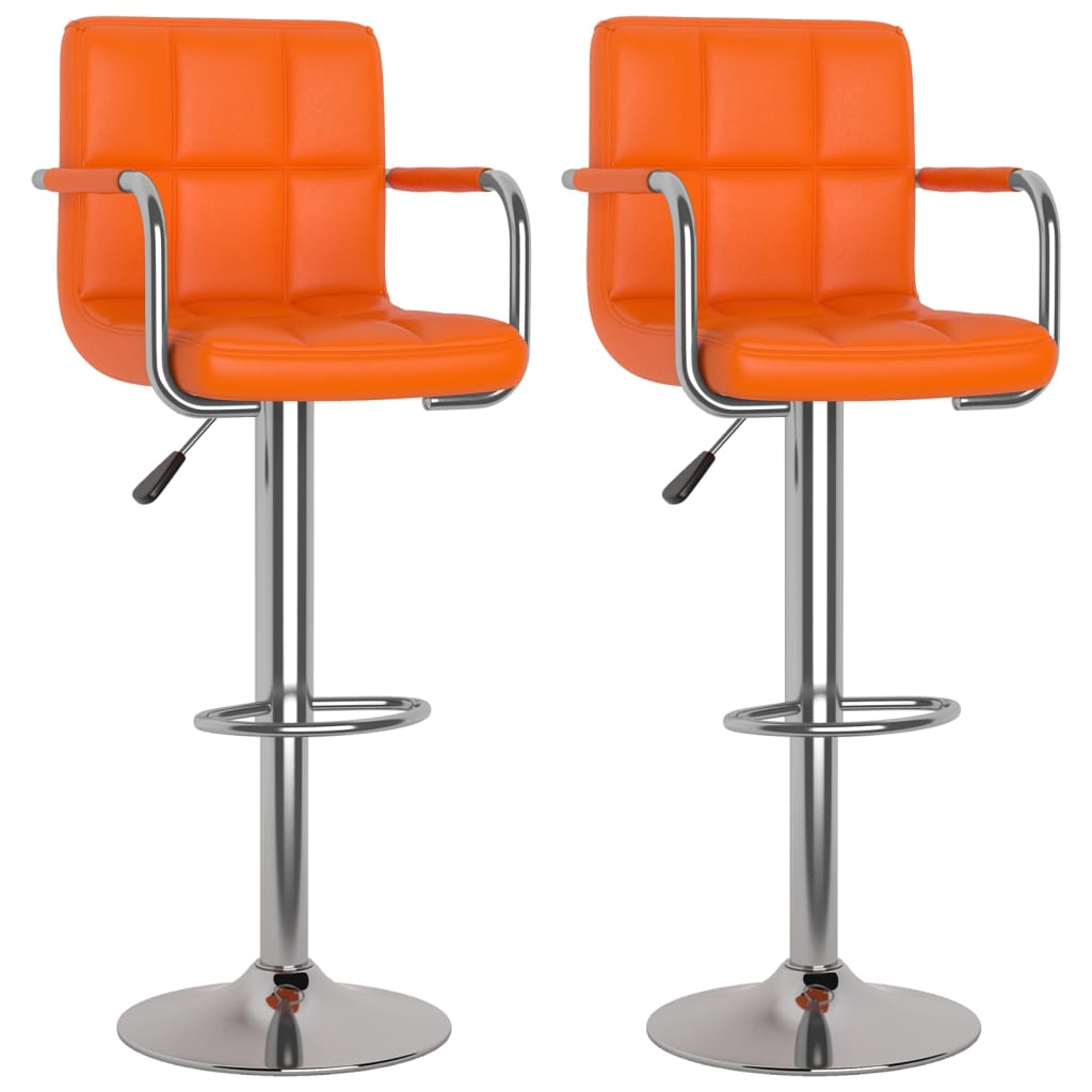 Barkrukken 2 st kunstleer oranje
