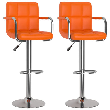 Barkrukken 2 st kunstleer oranje