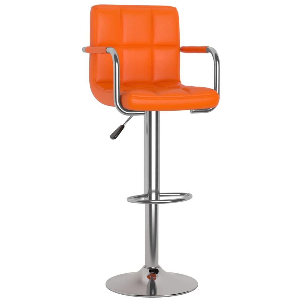 Barkrukken 2 st kunstleer oranje