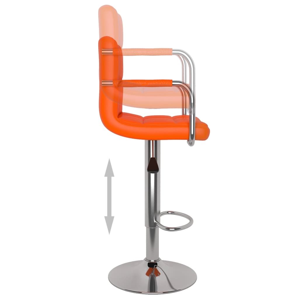 Barkrukken 2 st kunstleer oranje
