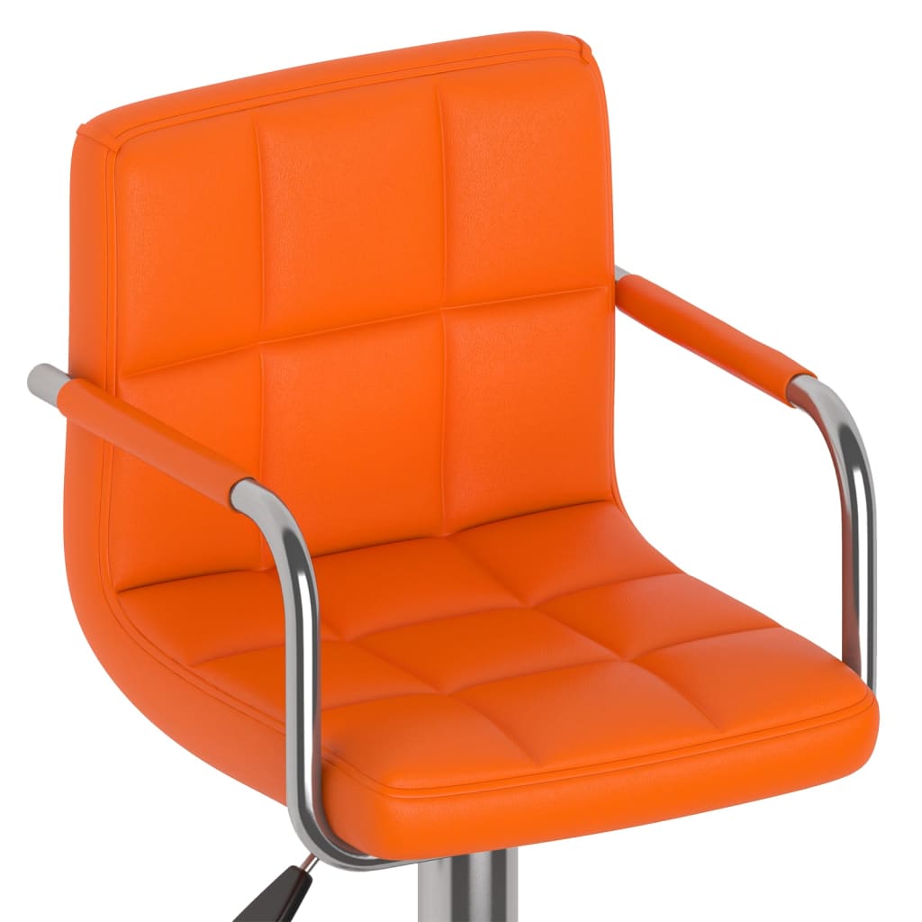 Barkrukken 2 st kunstleer oranje