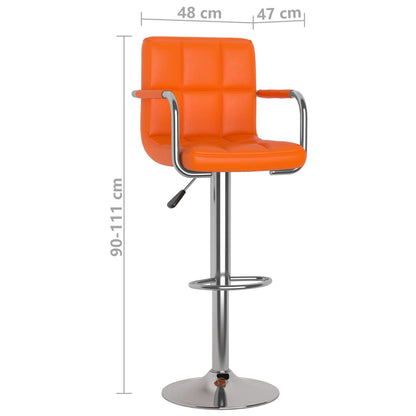 Barkrukken 2 st kunstleer oranje