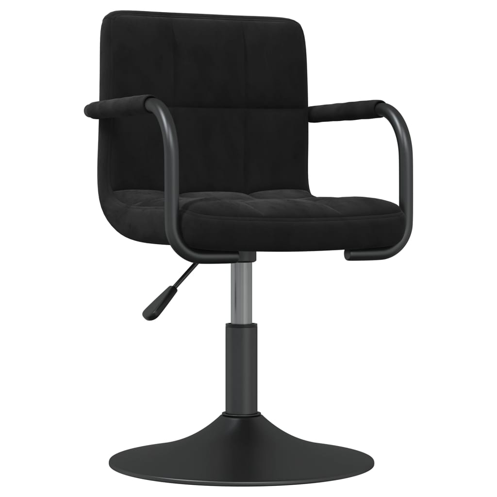 Eetkamerstoelen Draaibaar Fluweel 2 Zwart
