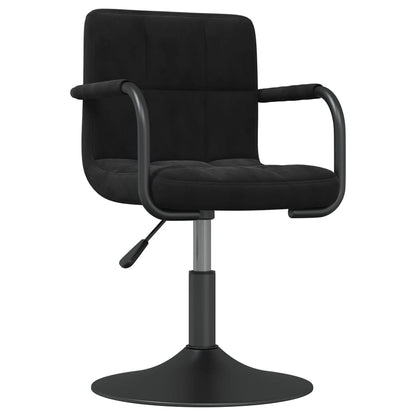 Eetkamerstoelen Draaibaar Fluweel 2 Zwart