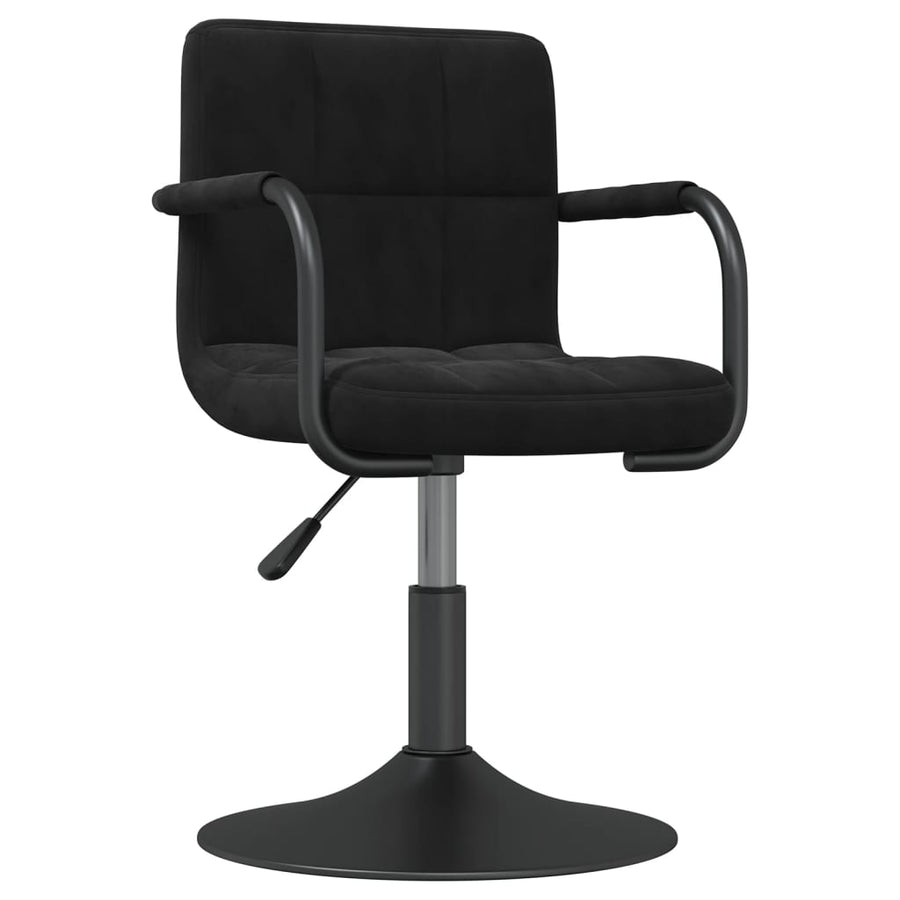 Eetkamerstoelen Draaibaar Fluweel 2 Zwart