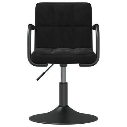 Eetkamerstoelen Draaibaar Fluweel 2 Zwart