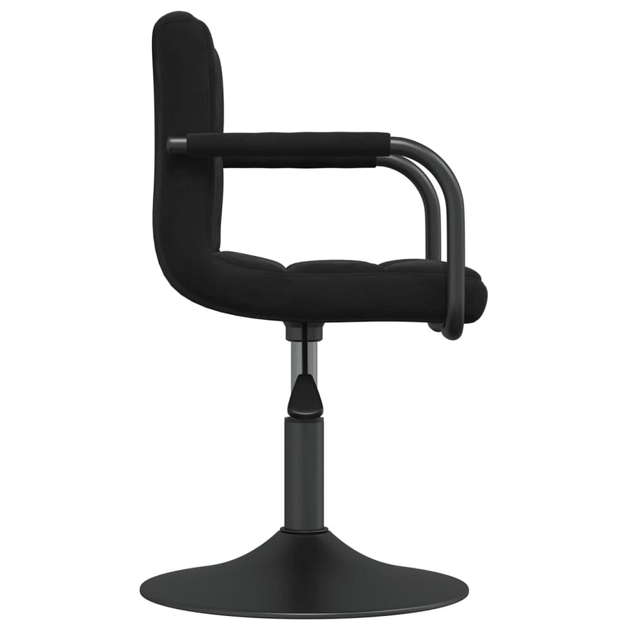 Eetkamerstoelen Draaibaar Fluweel 2 Zwart