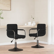Eetkamerstoelen draaibaar 2 st fluweel zwart 48x47x71-85.5 cm