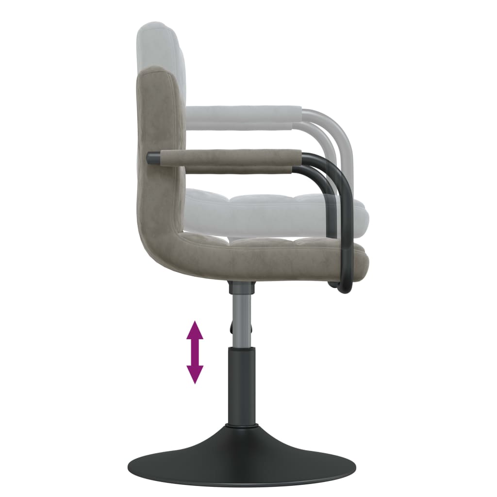 Eetkamerstoelen Draaibaar 2 St Fluweel Lichtgrijs