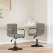 Eetkamerstoelen draaibaar 2 st fluweel lichtgrijs 48x47x(71-85.5) cm