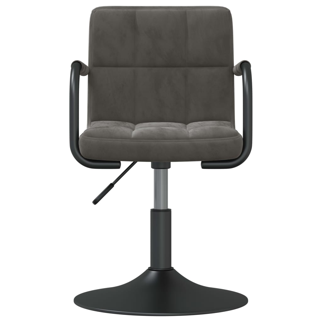 Eetkamerstoelen Draaibaar 2 St Fluweel Donkergrijs