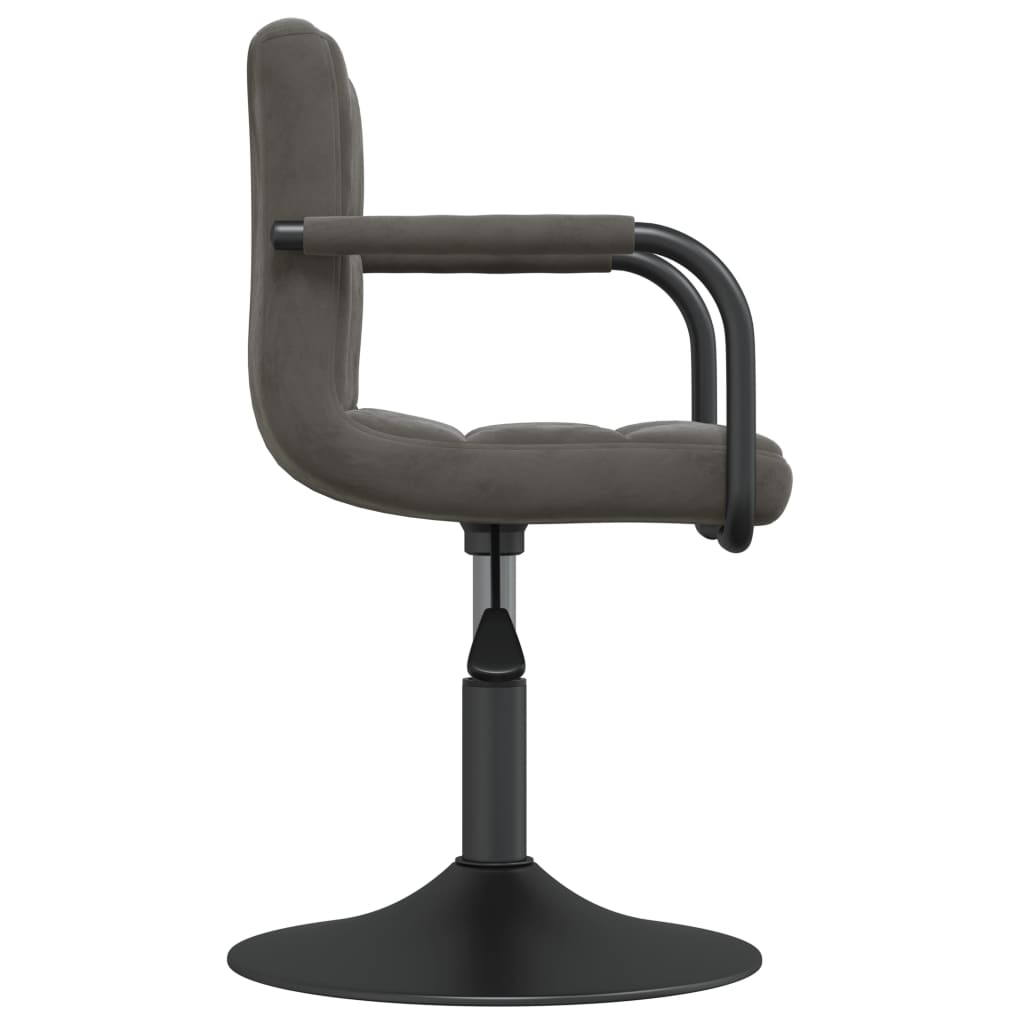 Eetkamerstoelen Draaibaar 2 St Fluweel Donkergrijs