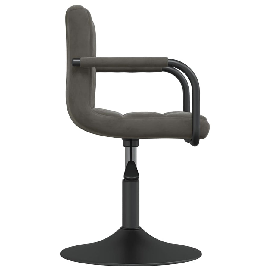 Eetkamerstoelen Draaibaar 2 St Fluweel Donkergrijs