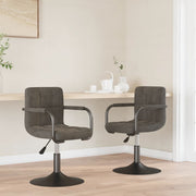 Eetkamerstoelen draaibaar 2 st fluweel donkergrijs 48x47x71-85.5 cm