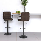 Bar stools 2 pc fabric brown