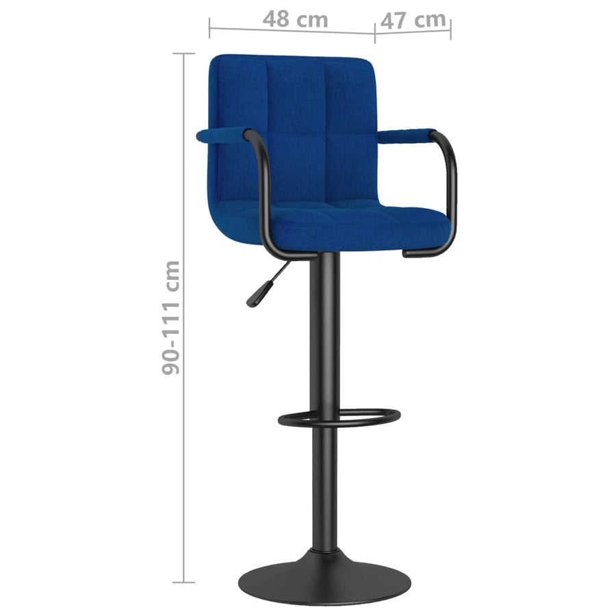 Barkrukken 2 St Stof Blauw