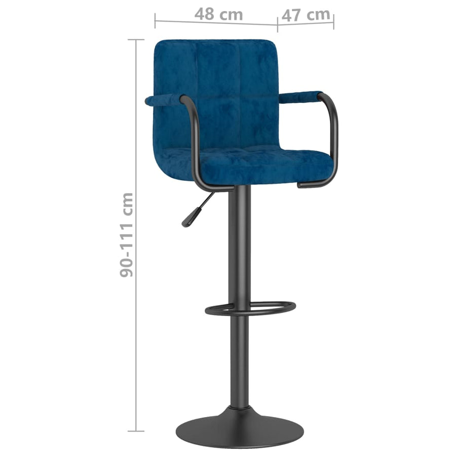 Barkruk fluweel blauw