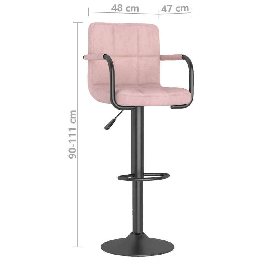 Barkruk Fluweel Roze 1