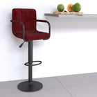 Barkruk fluweel wijnrood 48x47x(90-111) cm