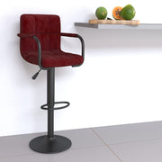 Barkruk fluweel wijnrood 48x47x(90-111) cm