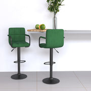 Barkrukken 2 st fluweel donkergroen 48x47x(90-111) cm
