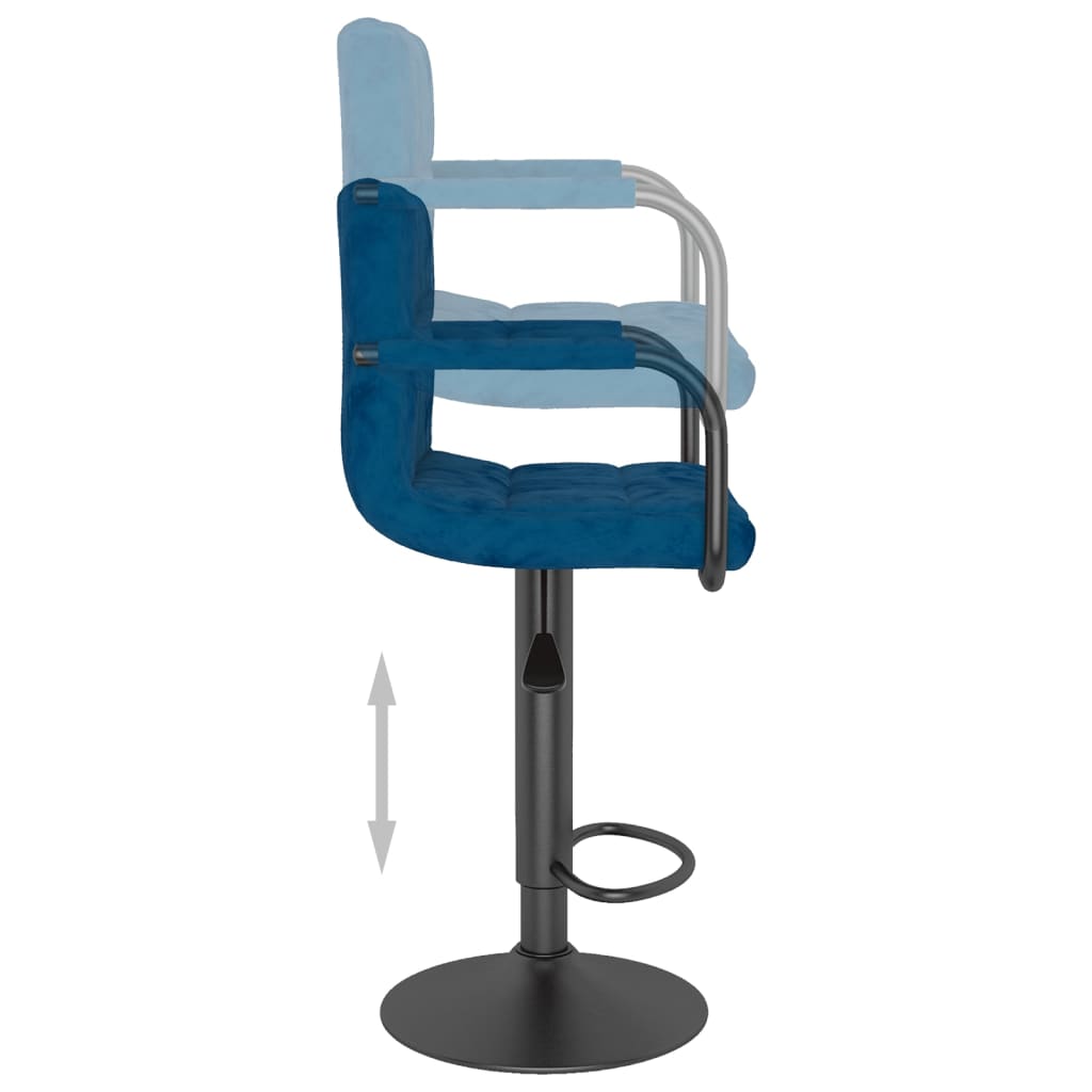 Barkrukken 2 st fluweel blauw