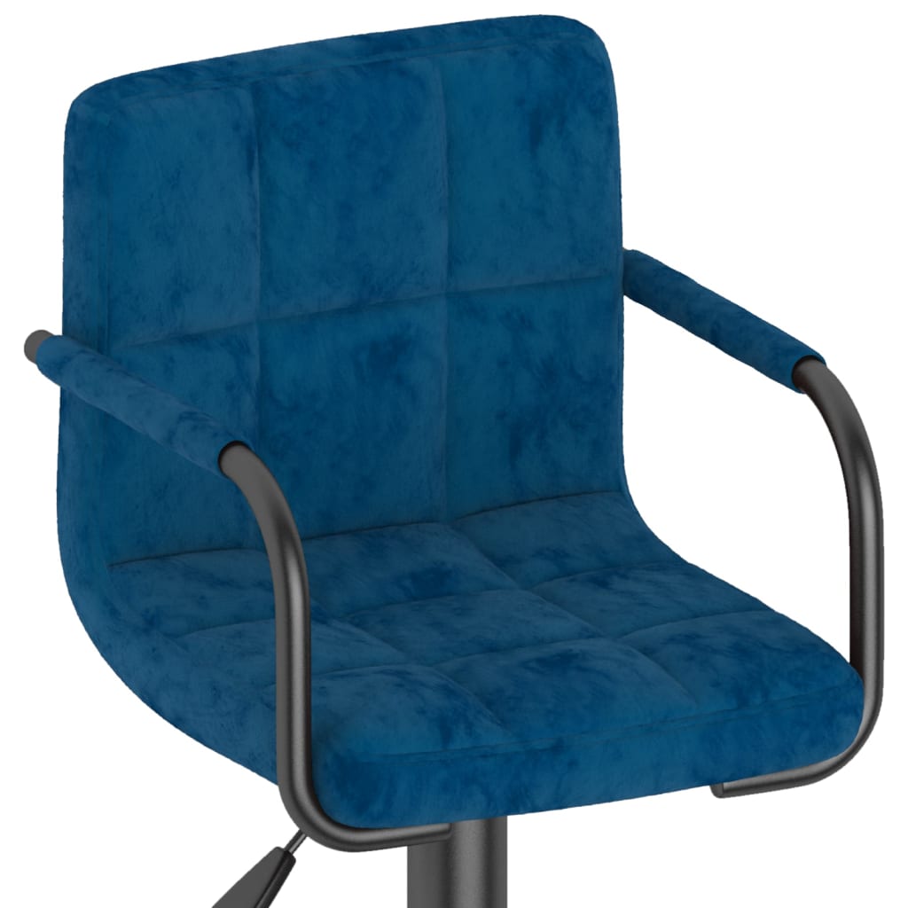 Barkrukken 2 st fluweel blauw