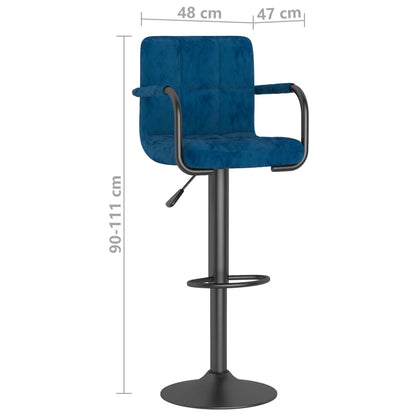 Barkrukken 2 st fluweel blauw