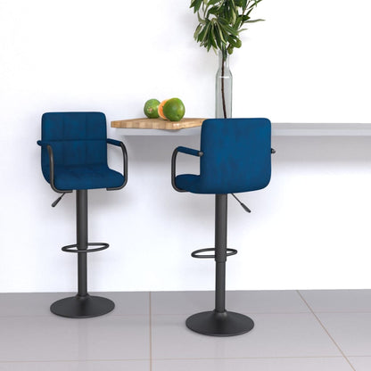 Barkrukken 2 st fluweel blauw