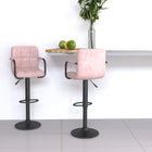 Barkrukken 2 st fluweel roze 48x47x(90-111) cm
