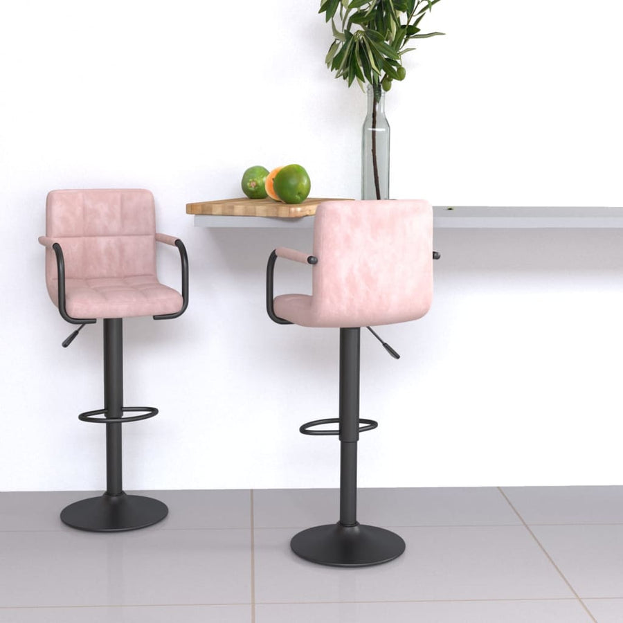 Barkrukken 2 St Fluweel Roze