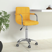 Kantoorstoel stof draaibaar mosterdgeel 50x47x(74,5-86) cm