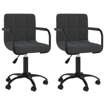 Eetkamerstoelen Draaibaar 2 St Fluweel Zwart
