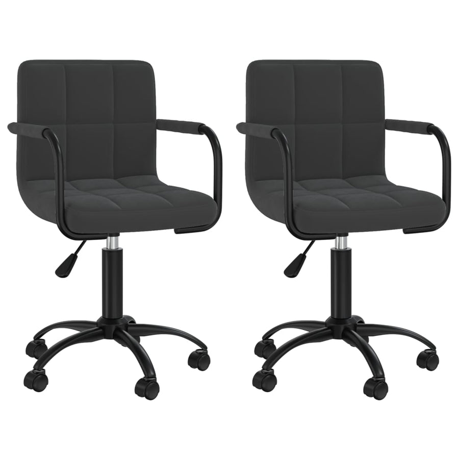 Eetkamerstoelen Draaibaar 2 St Fluweel Zwart