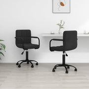 Eetkamerstoelen draaibaar 2 st fluweel zwart 40x47x76-87.5 cm