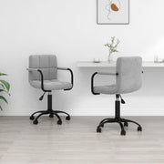 Eetkamerstoelen draaibaar 2 st fluweel lichtgrijs